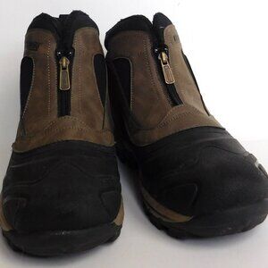 Khombu Men's Cliff Brown Cushioned Winter Boots Zip Gorpcore Brown Black Size 11